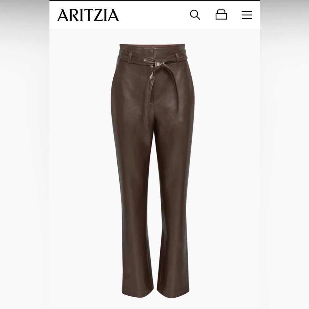 NEW Aritzia Babaton Vegan Leather Belted Pant